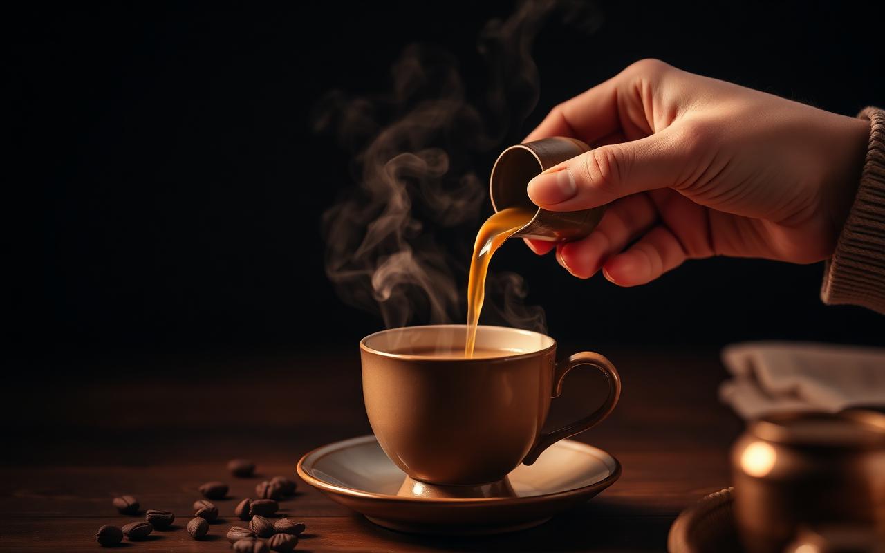 Sirviendo chai caliente